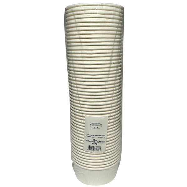 MAHER PRODUCTS - WHITE FOOD CONTAINER 25oz 50 PK