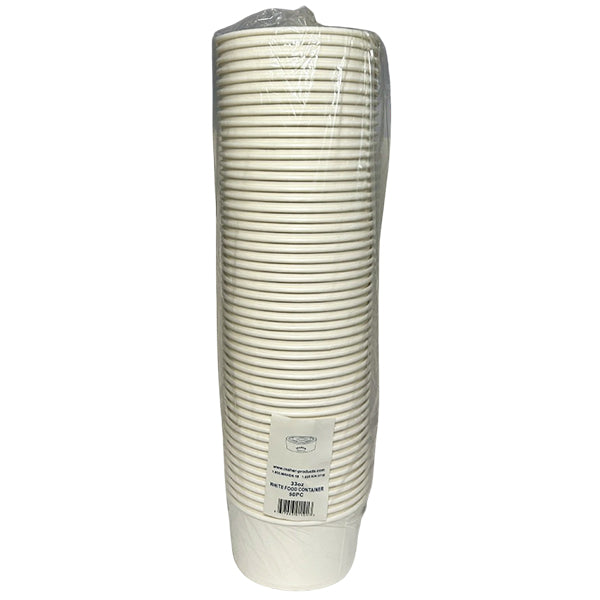 MAHER PRODUCTS - WHITE FOOD CONTAINER 33oz 50 PK