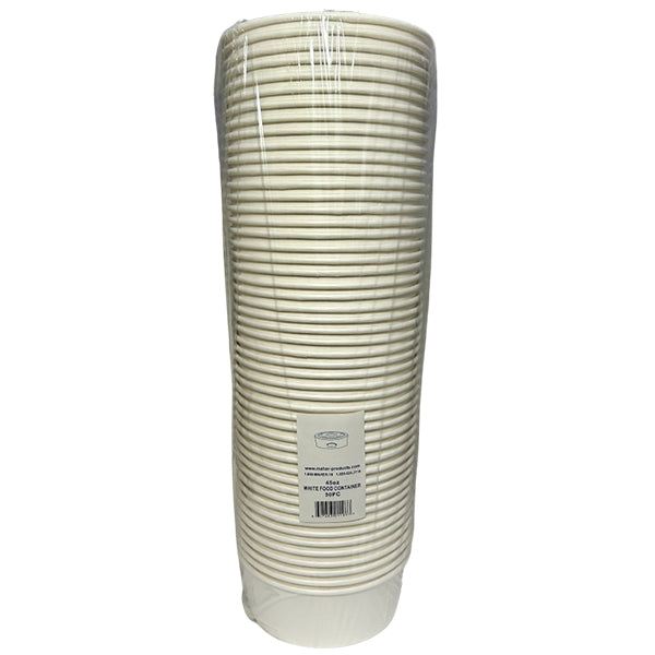 MAHER PRODUCTS - WHITE FOOD CONTAINER 45oz 50 PK