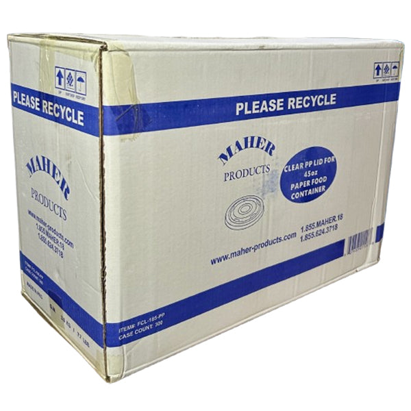 MAHER PRODUCTS - CLEAR PP LID FOR 45oz PAPER FOOD CONTAINER 6x50 PK