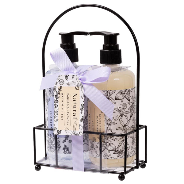 PURE PASSION - METAL BATH CADDY WITH SHOWER GEL AND BUBBLE 290 ML EA