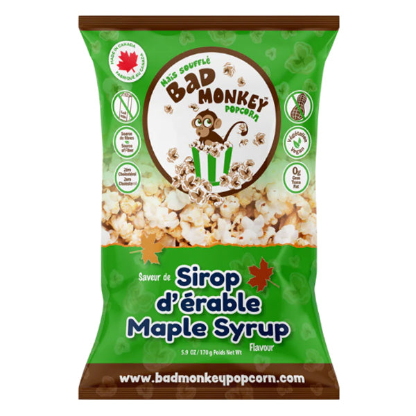 BAD MONKEY - MAPLE SYRUP POPCORN 170GR