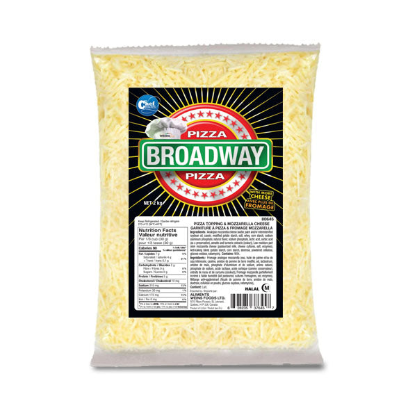 BROADWAY - PIZZA TOPPING MOZZARELLA SHREDDED 2KG