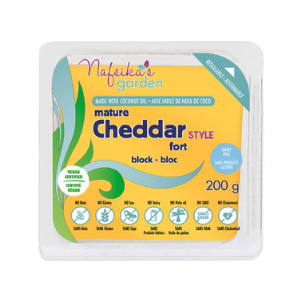 NAFSIKAS GARDEN - VEGAN MATURE CHEDDAR STYLE BLOCK 200GR