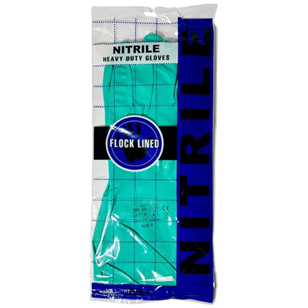 SAFETY ZONE - GREEN NITRILE FLOCKED 12in LRG 1PK