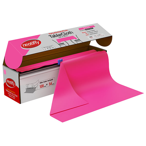 NEATIFFY - PINK TABLECLOTH 54INx108FT 1ROLL