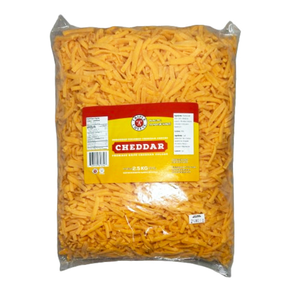 TRIPLE A CHEESE - SHREDDED COLOURED CHEDDAR 2.5KG