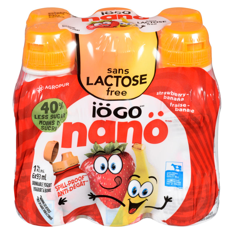 IOGO - NANO LACTOSE FREE STRAWBERRY BANANA 6x93 ML