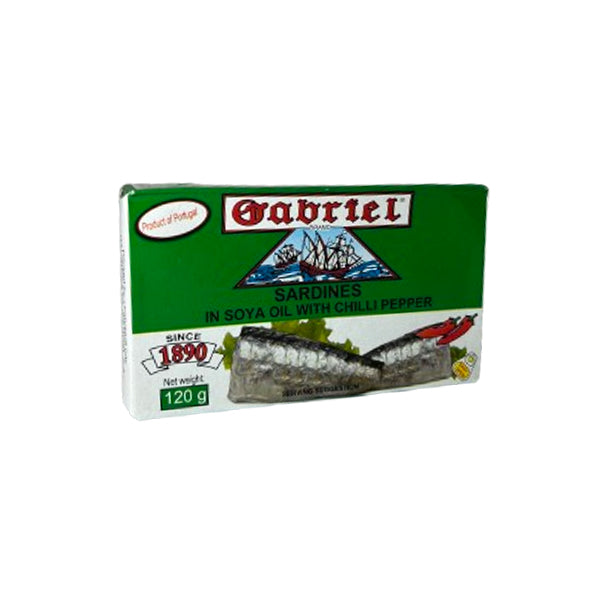 GABRIEL - SARDINES IN SOYA OIL WITH CHILLI 120GR