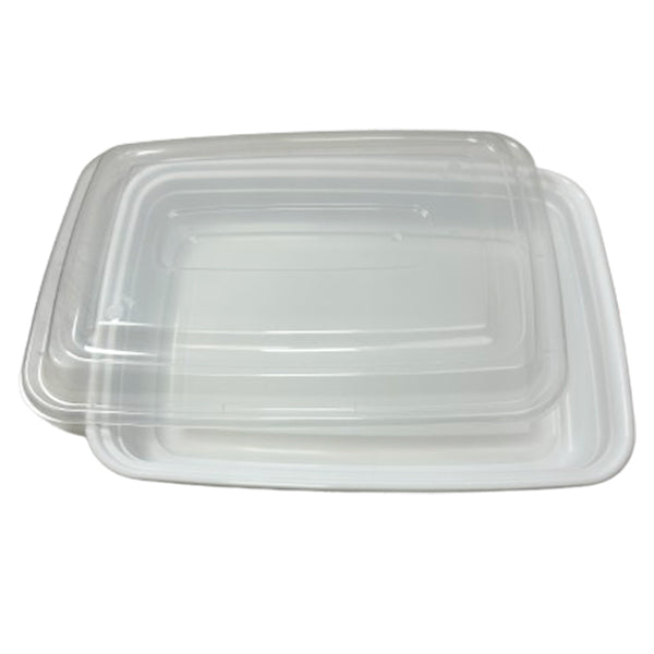 LR - RECTANGLE JF-58 WHITE  CONTAINER COMBO 58OZ 150EA