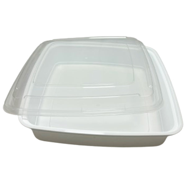 LR - SQUARE JE-48 WHITE CONTAINER COMBO 48OZ 100EA