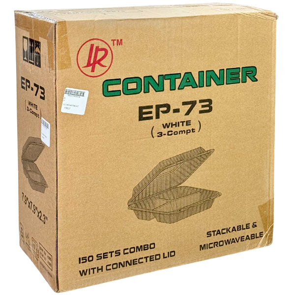 LR - 7" 3-COMPARTMENT HINGED CONTAINER 150CT