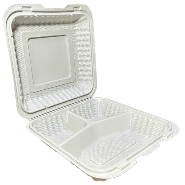 LR - EP-83, 8" 3 COMPARTMENT HINGED CONTAINER 150CT