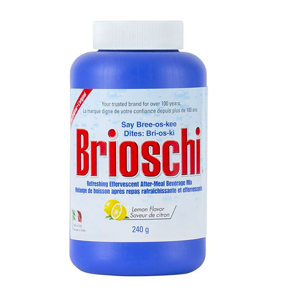 BRIOSCHI - EFFERVESCENT ANTACID LEMON FLAVOR- ASPIRIN FREE 240GR