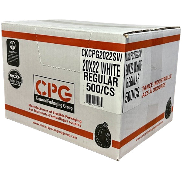 CPG - UTILITY WHITE GARBAGE BAGS 20x22 500PK