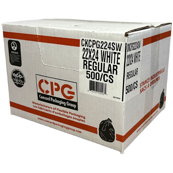 CPG - UTILITY WHITE GARBAGE BAGS 22x24 500PK