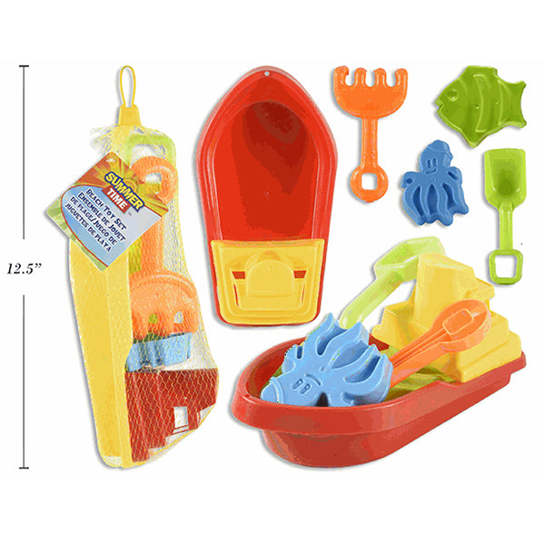 LINK - 9IN BEACH TOY BOAT SET 5PK EA