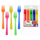 TABLE TALK - 25pk MINI RAINBOW COCKTAIL FORK 4.2IN