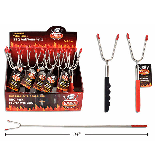 GRILL MAESTRO - TELESCOPIC BBQ FORK 34IN