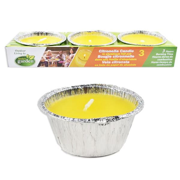 LINK - CITRONELLA CANDLE IN ALUMINUM FOIL POT 3 1/8 3PK EA