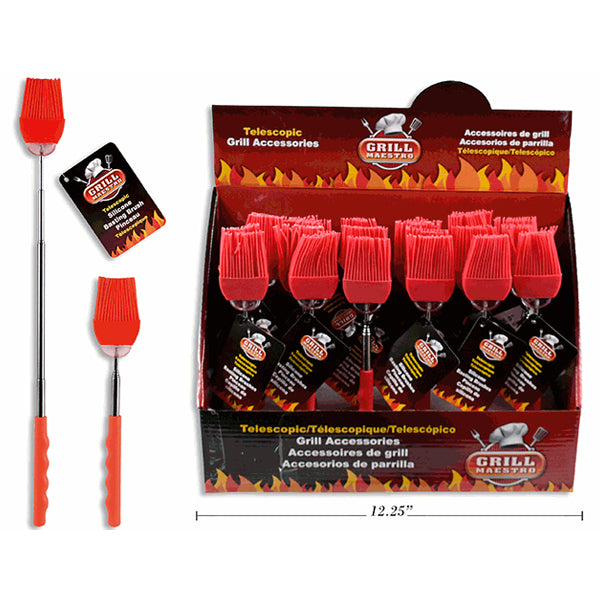 GRILL MAESTRO - TELESCOPIC SILICONE BESTING BRUSH 26.5IN