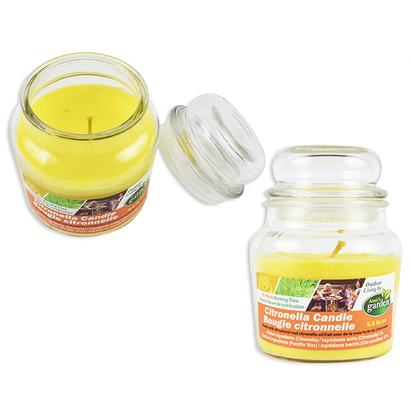 LINK - 5.5IN CITRONELL CANDLE IN ROUND GLASS JAR W/LID EA