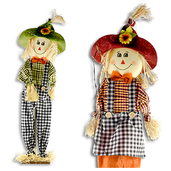 HARVEST - STANDING SCARECROW ON WOODEN STAND 40 IN