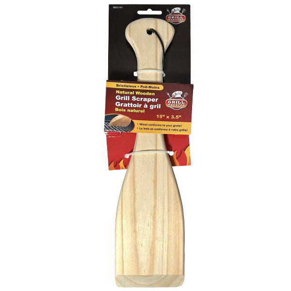 LINK - 17IN WOODEN S/S BRISTLE BBQ GRILL BRUSH EA