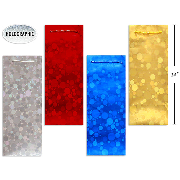 LINK - MATTE SPOT HOLOGRAPHIC BOTTLE GIFTBAG 1 UN