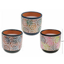 LINK - TERACOTTA POT CITRONELLA CANDLE W/ GRADIENT EMBOSSED FLOWERS 3.25IN