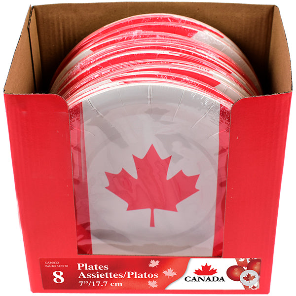 LINK - CANADA DAY ROUND PLATE 7IN/8PK EA