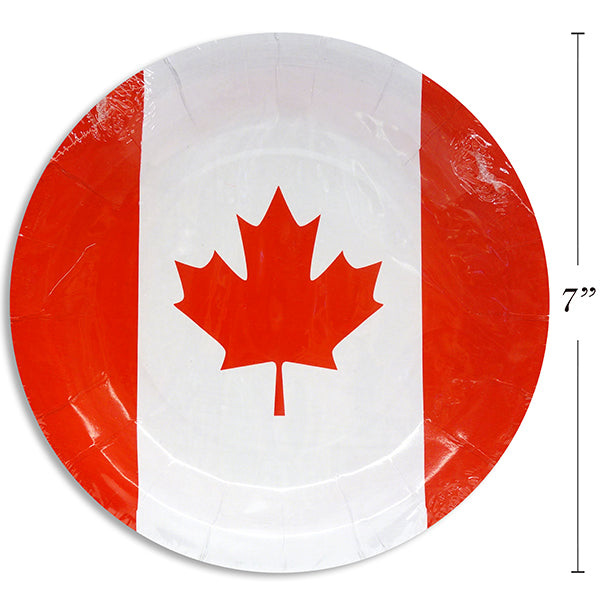 LINK - CANADA DAY ROUND PLATE 7IN/8PK EA