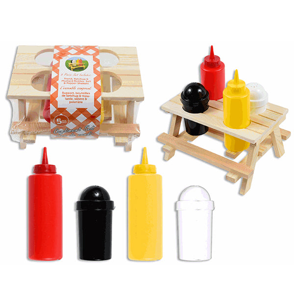 LINK - CONDIMENT PACK W/ WOODEN PICNIC STAND 1UN