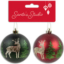 SANTA STUDIO - 3TONE GLITTER TRADITIONAL ORNAMENT 2 PK