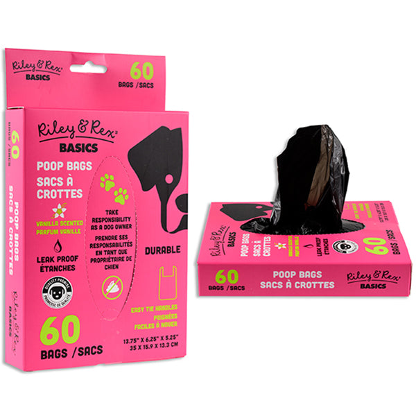 RILEY N REX - 60 VANILLA SCENT POOP BAGS 1 PK
