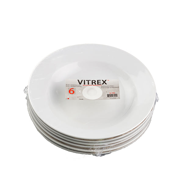 VITREX -  SOUP & SALAD PLATE 6EA