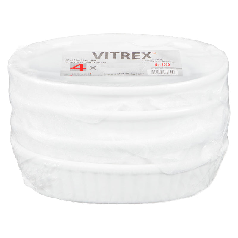 VITREX - SMALL OVAL BAKING DISH 5.75IN 4EA