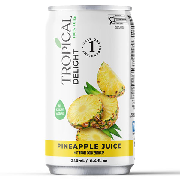 TROPICAL DELIGHT - PINEAPPLE JUICE 100% CANS 24x240 ML