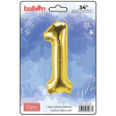 EPC - GOLD FOIL NUMBER 1 BALLOON 34IN 1x10UN
