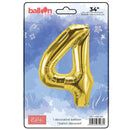 EPC - GOLD FOIL NUMBER 4 BALLOON 34IN 1x10UN