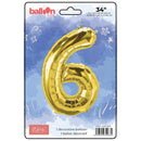 EPC - GOLD FOIL NUMBER 6 BALLOON 34IN 1x10UN