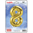 EPC - GOLD FOIL NUMBER 8 BALLOON 34IN 1x10UN