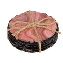 ROSE FAUX AGATE COASTER 4PC