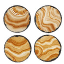 GOLD FAUX AGATE COASTER 4PC
