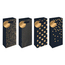 EPC - PREMIUM BLACK/GOLD STAMP WINE GIFTBAG 4STYLES 12x1 UN