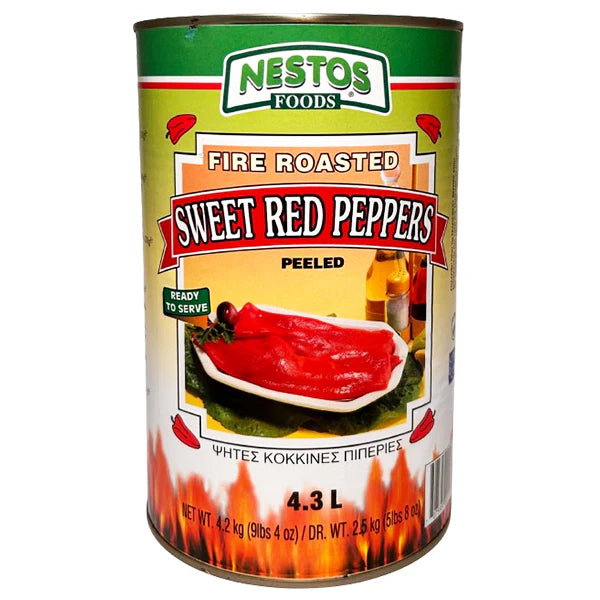 NESTOS - FIRE ROASTED SWEET RED PEPPERS 3x4.2 KG