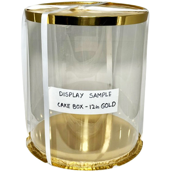 CYPHRON - 12IN ROUND CAKE BOX GOLD 10PK