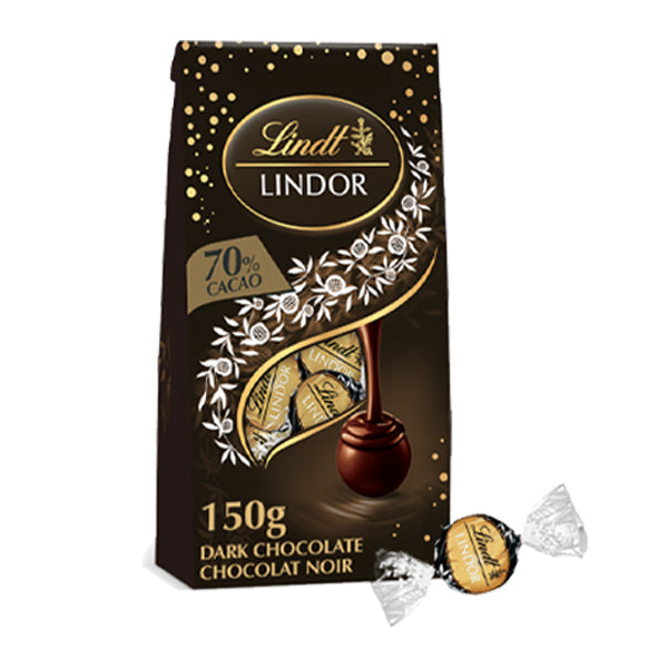 LINDT - LINDOR BAG 70% CACAO 150GR