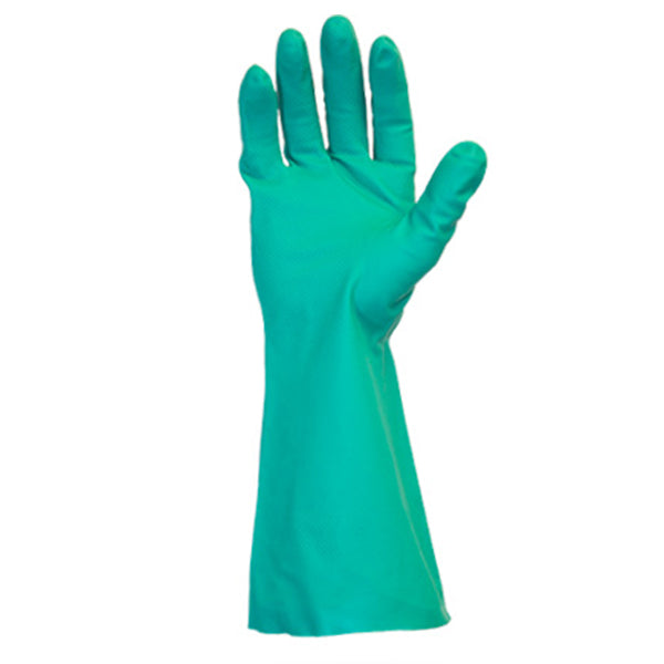 SAFETY ZONE - GREEN NITRILE FLOCKED 12in SMALL 10x12x1 PK