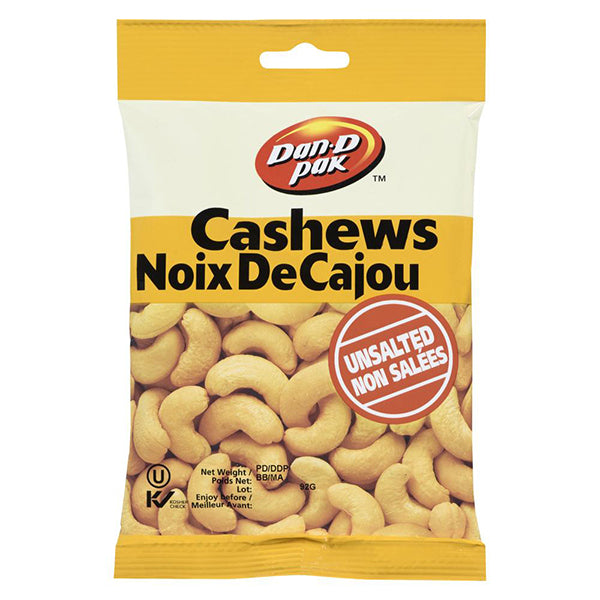 DAN D PAK - CASHEWS UNSALTED 92GR